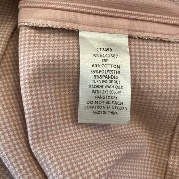 TCEC Crop Top Size Large NWT Puff Sleeve Houndstooth Square Neck Pink - Picture 3 of 6